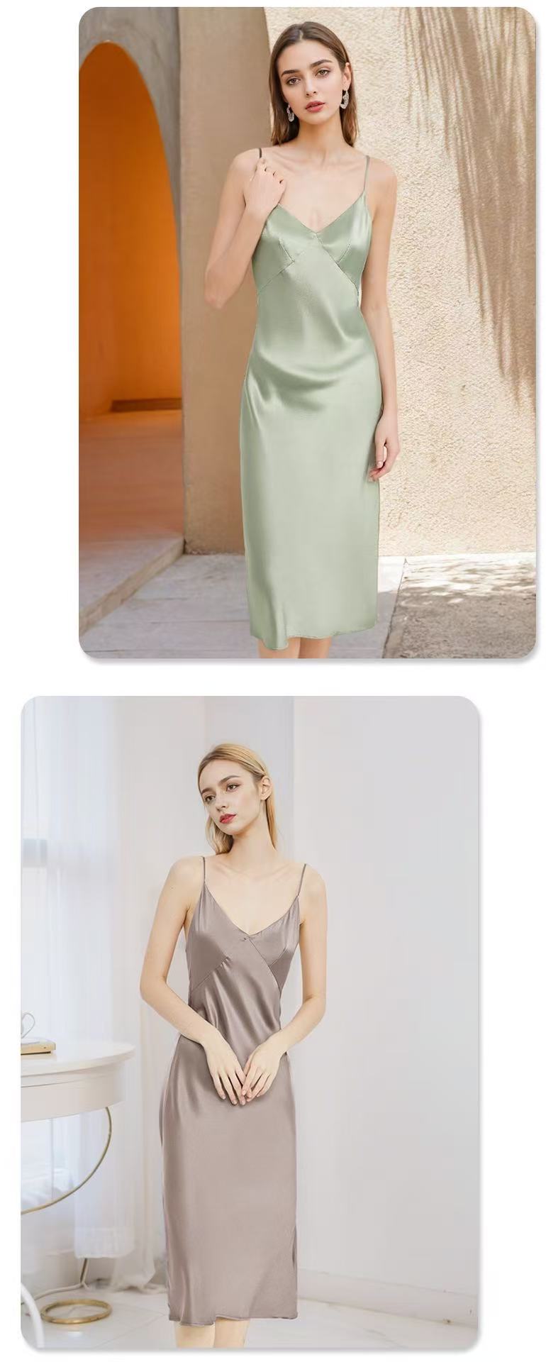 Luxury Pure Mulberry Silk Long Cami Nightdress