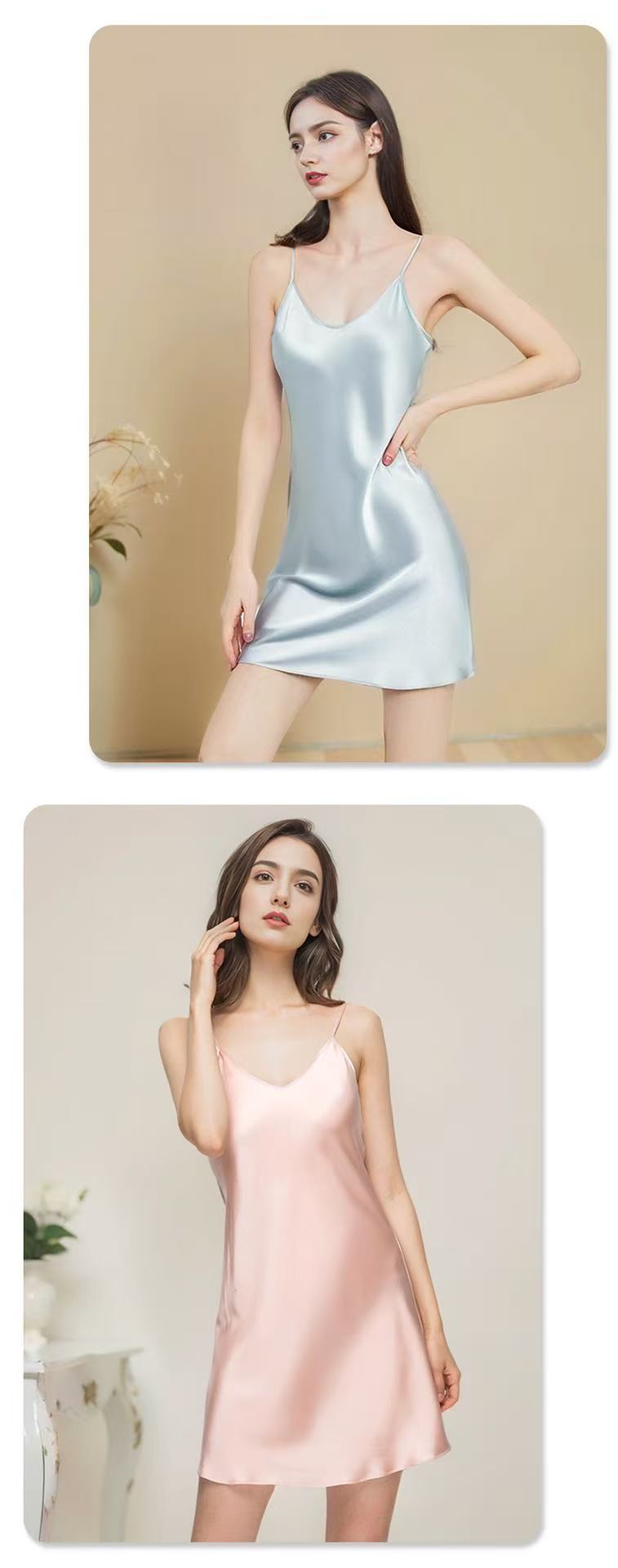 Pure Mulberry Silk V-Neck Cami Nightdress