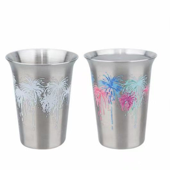 Fireworks Bloom Color-Changing Stainless Steel Cup Set – 2 Pack