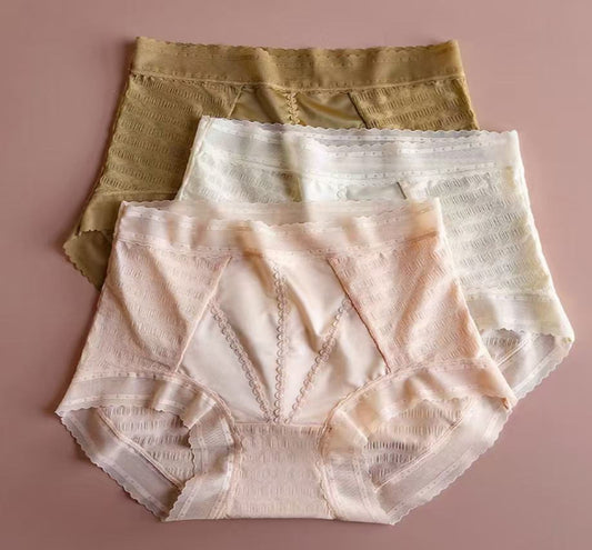 MEIZHAI Hyaluronic Cloud-Feel High-Waist Seamless Briefs(3-Pack)