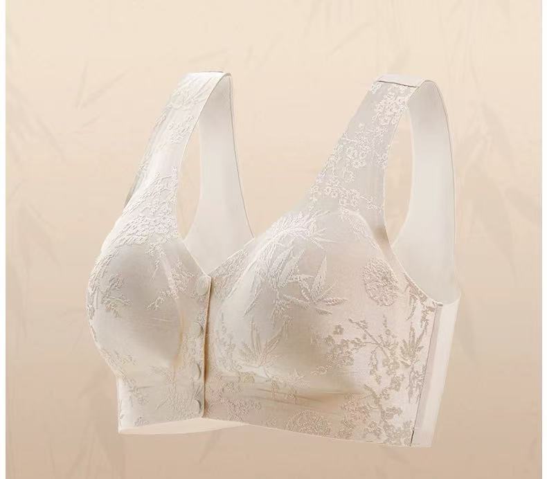 MEIZHAI Front-Closure Wireless Push-Up Bra