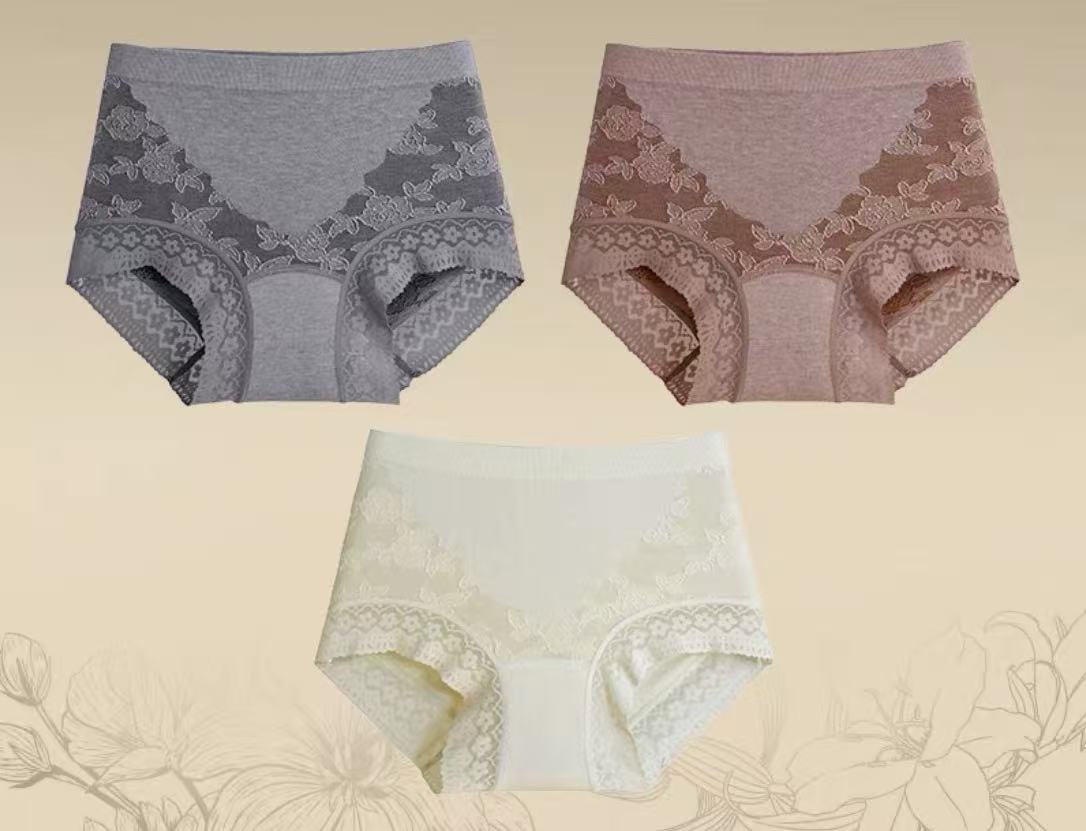 Seamless Jacquard Lace Panties – Soft Comfort Full Coverage (MEIZHAI) 3-Pack