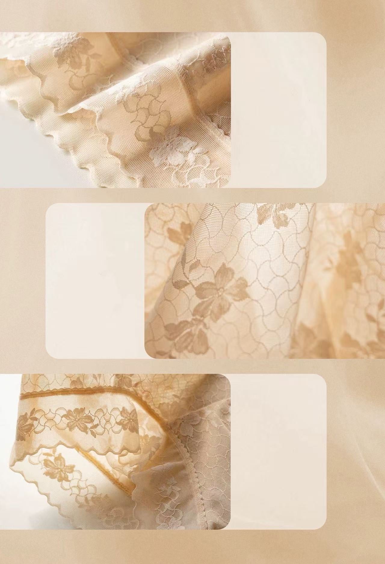 MEIZHAI Camellia-Scented High-Waist Lace Briefs(3-Pack)