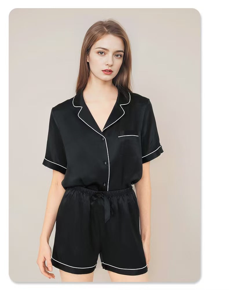 Luxury Pure Mulberry Silk Short Sleeve Sleepwear Set